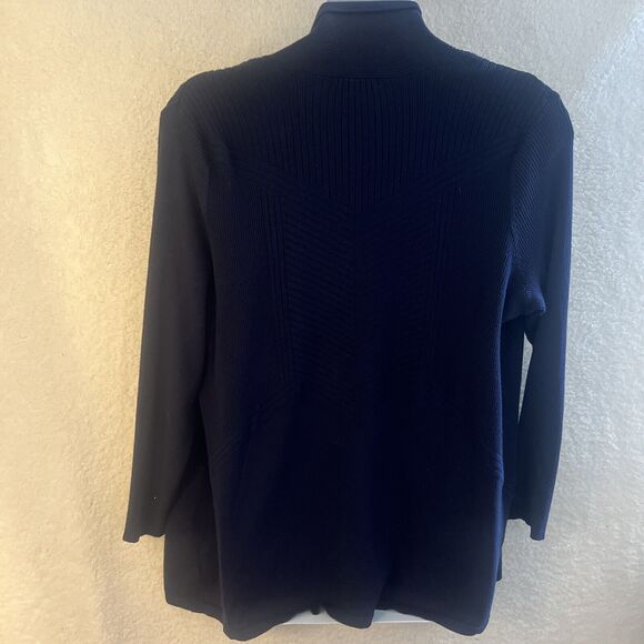 89th + Madison Gray Open Cardigan Sweater Size 1X navy blue - Picture 3 of 8